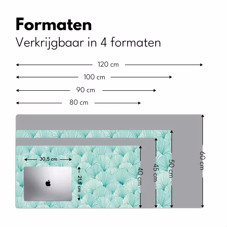 Bureau onderlegger - Groen - Wit - Ginko - Getekend - Textuur — 8