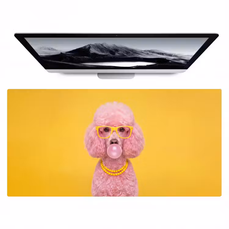 Bureau onderlegger - Hond - Kauwgum - Dieren - Modern - Roze — 1