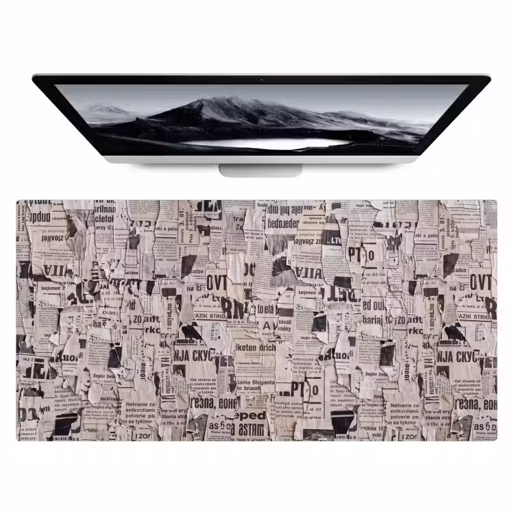 Bureau onderlegger - Krant - Gescheurd - Textuur - Abstract - Zwart-wit — 1