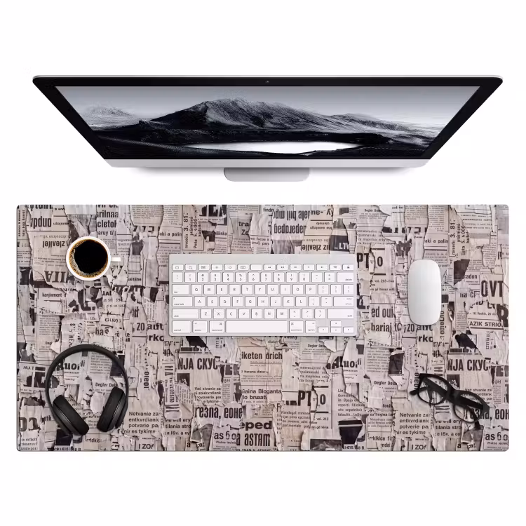 Bureau onderlegger - Krant - Gescheurd - Textuur - Abstract - Zwart-wit — 4