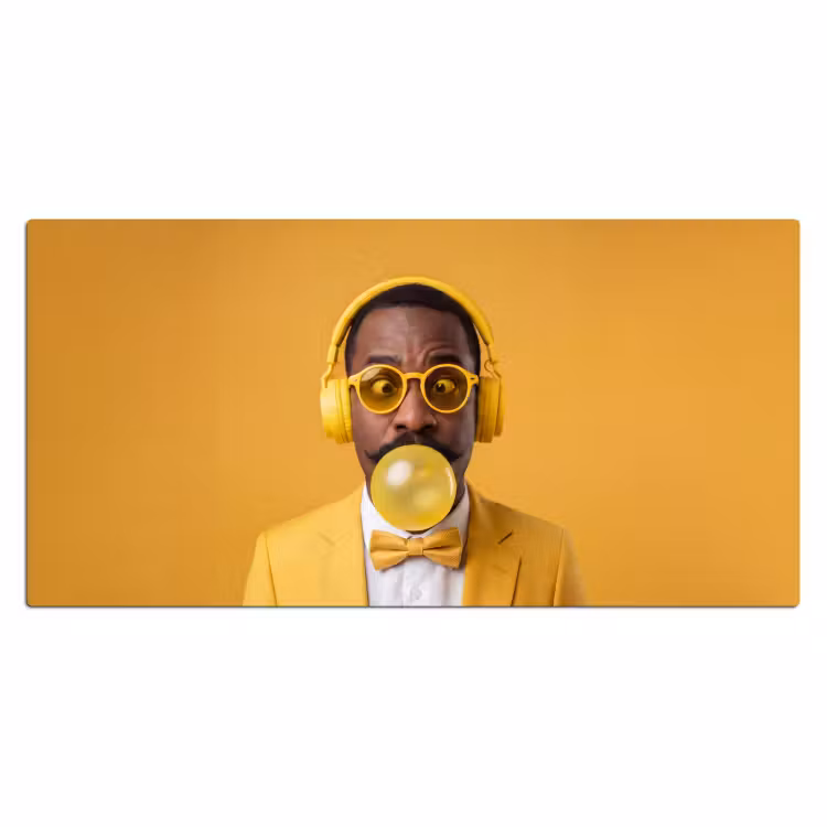Bureau onderlegger - Man - Bubblegum - Portret - Geel - Modern — 2