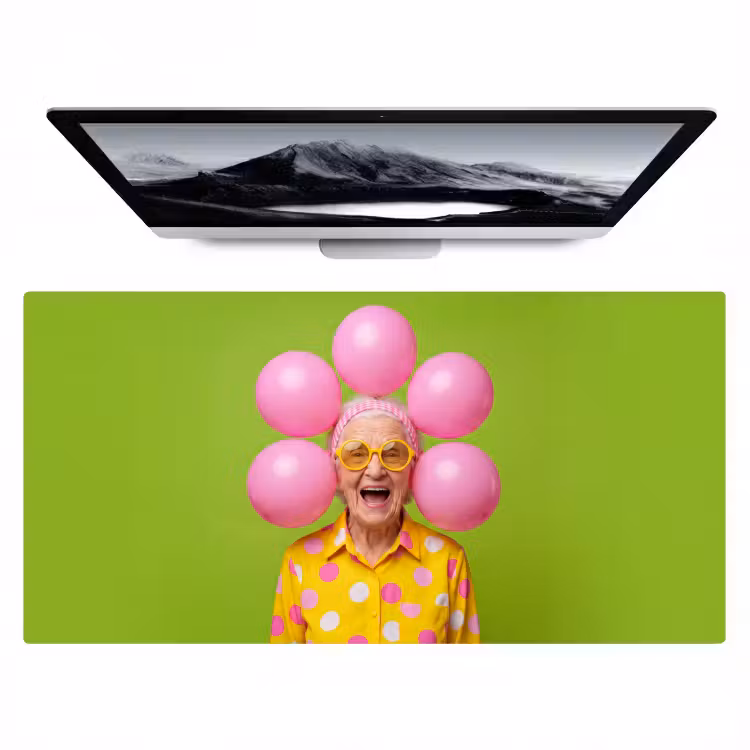 Bureau onderlegger - Mens - Ballonnen - Feest - Kleurrijk - Roze — 1