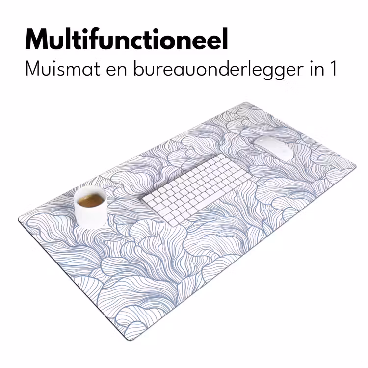 Bureau onderlegger - Patroon - Lijnen - Organisch - Abstract - Blauw — 7