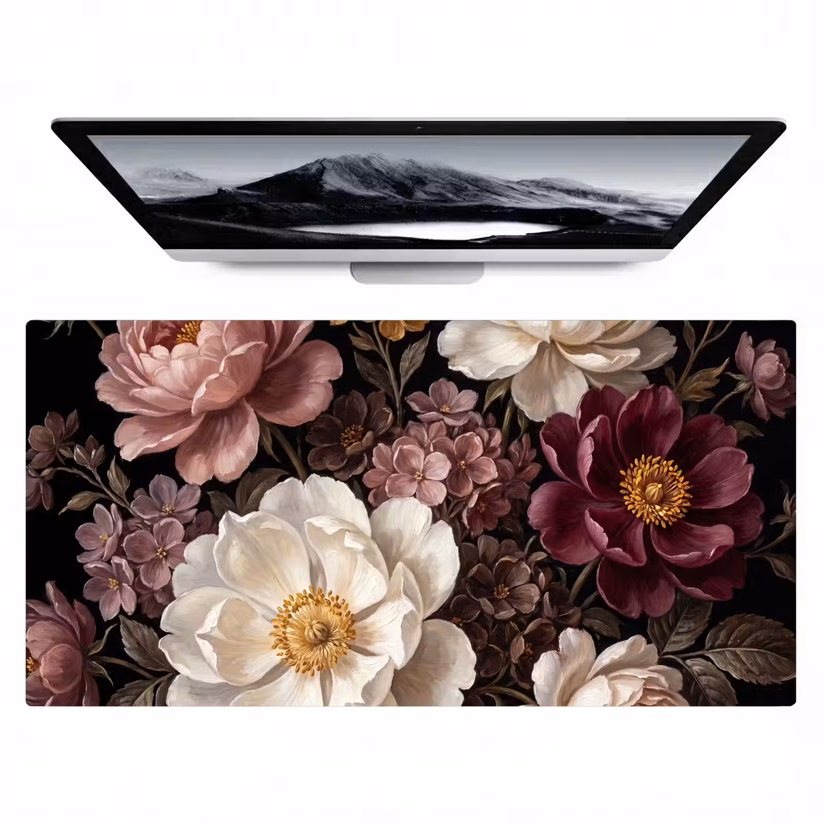 Bureau onderlegger - Bloemen - Boeket - Klassiek - Donker - Rood — 1