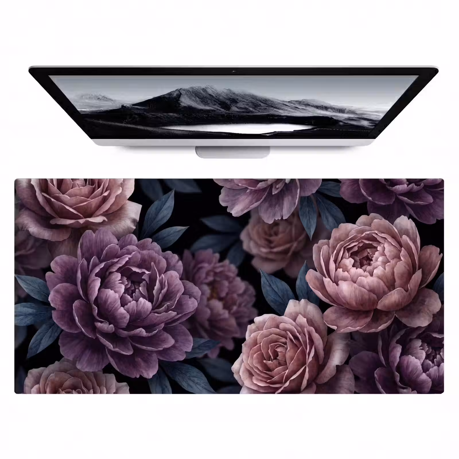 Bureau onderlegger - Bloemen - Patroon - Donker - Botanisch - Paars — 1