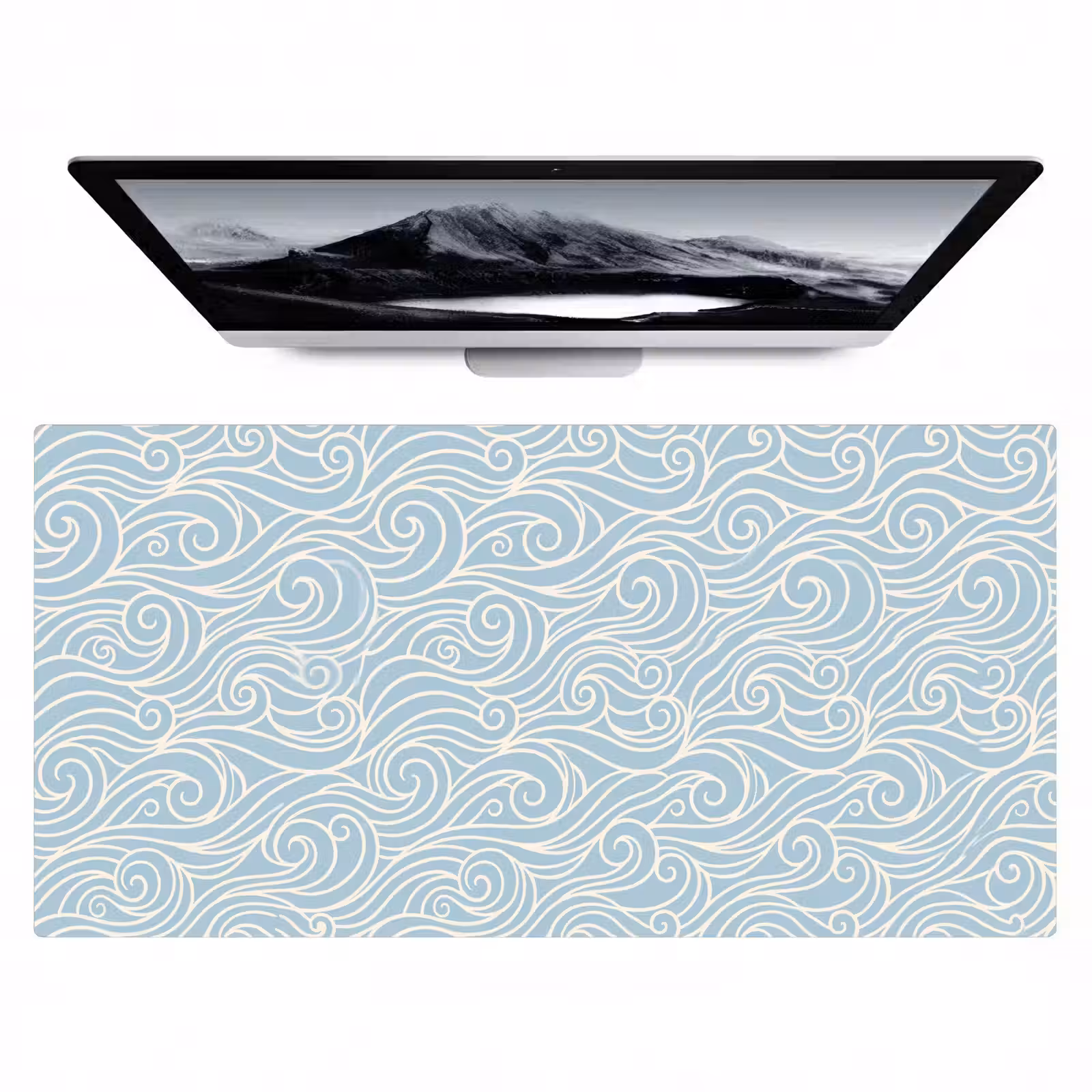 Bureau onderlegger - Golf - Abstract - Natuur - Modern - Blauw — 1