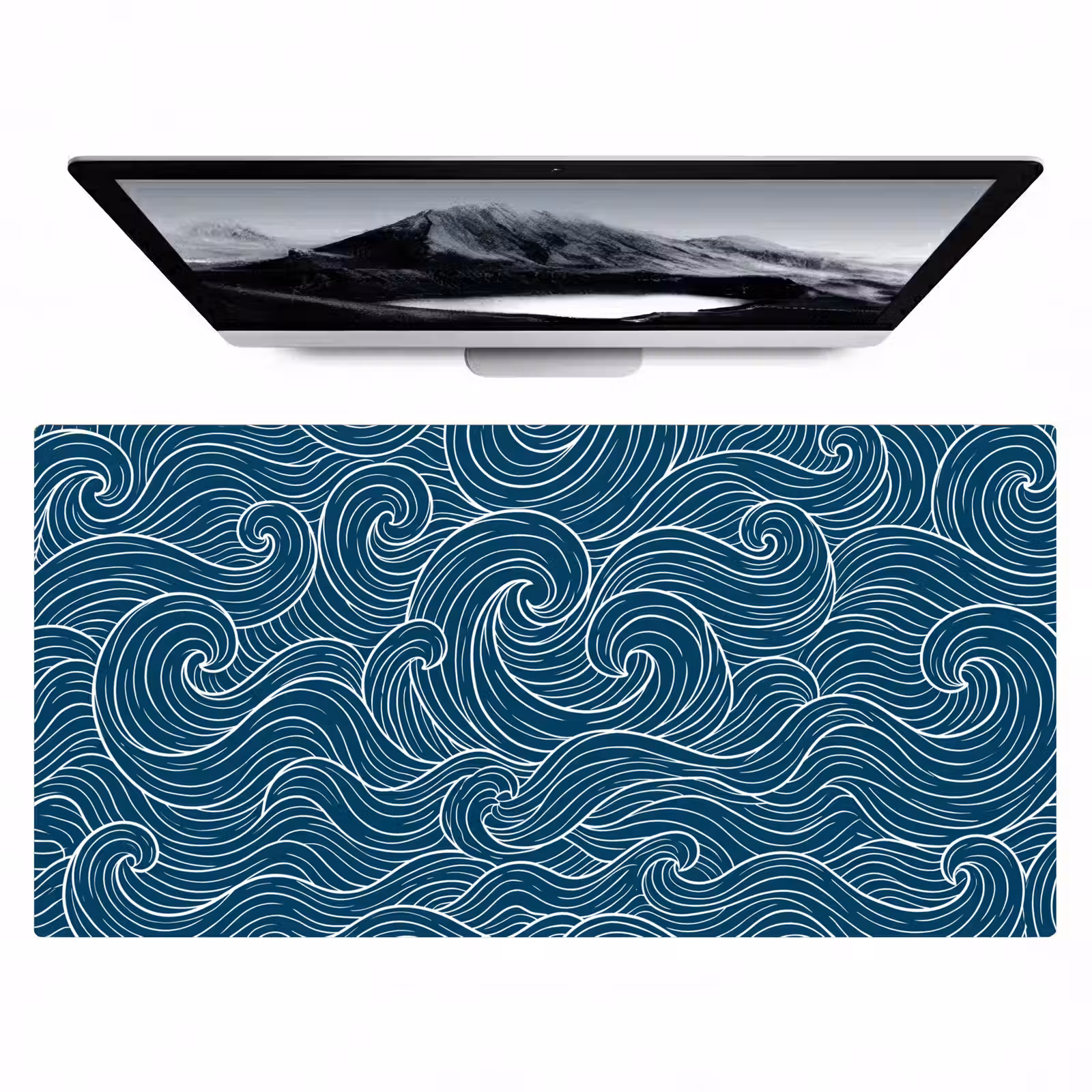 Bureau onderlegger - Golven - Spiraal - Water - Abstract - Blauw — 1