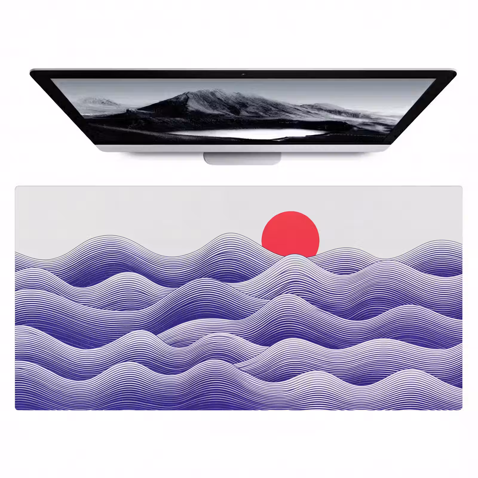 Bureau onderlegger - Golven - Zon - Natuur - Abstract - Rood — 1