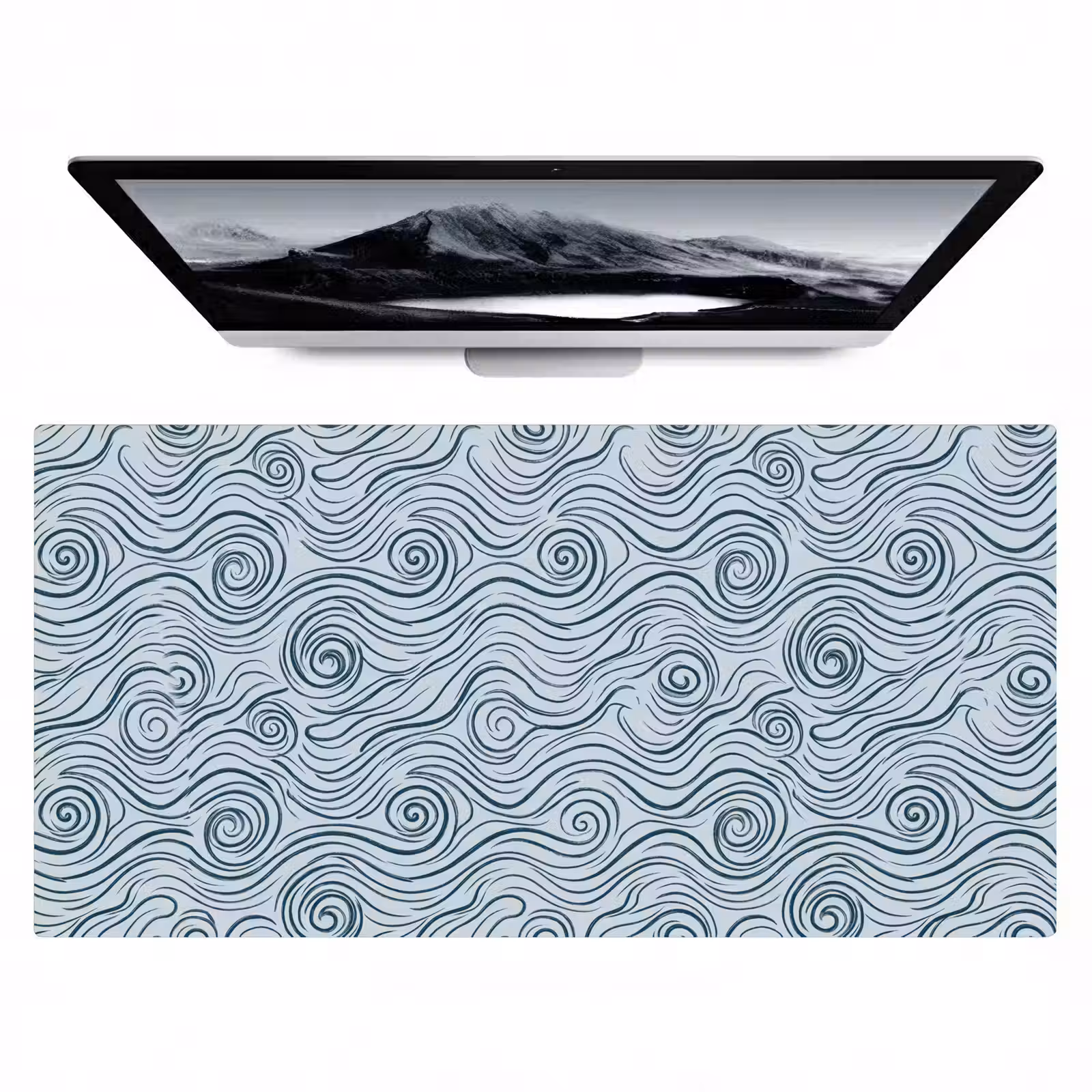 Bureau onderlegger - Patroon - Golven - Abstract - Modern - Blauw — 1