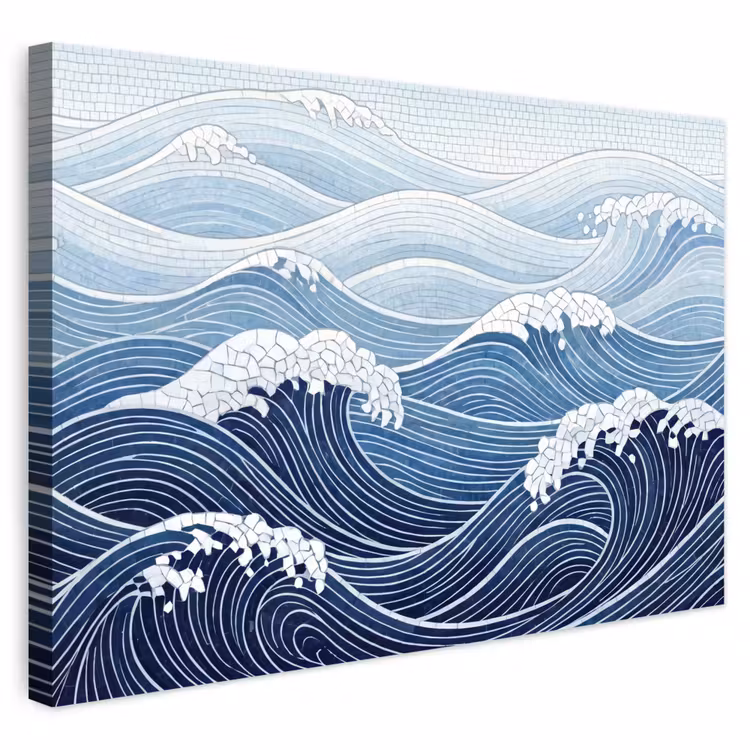 Buiten canvas - Water - Mozaïek - Landschap - Modern - Blauw — 1