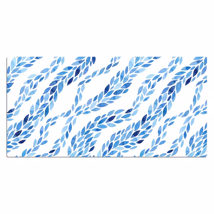 Bureau onderlegger - Bladeren - Aquarel - Patroon - Modern - Blauw — 2