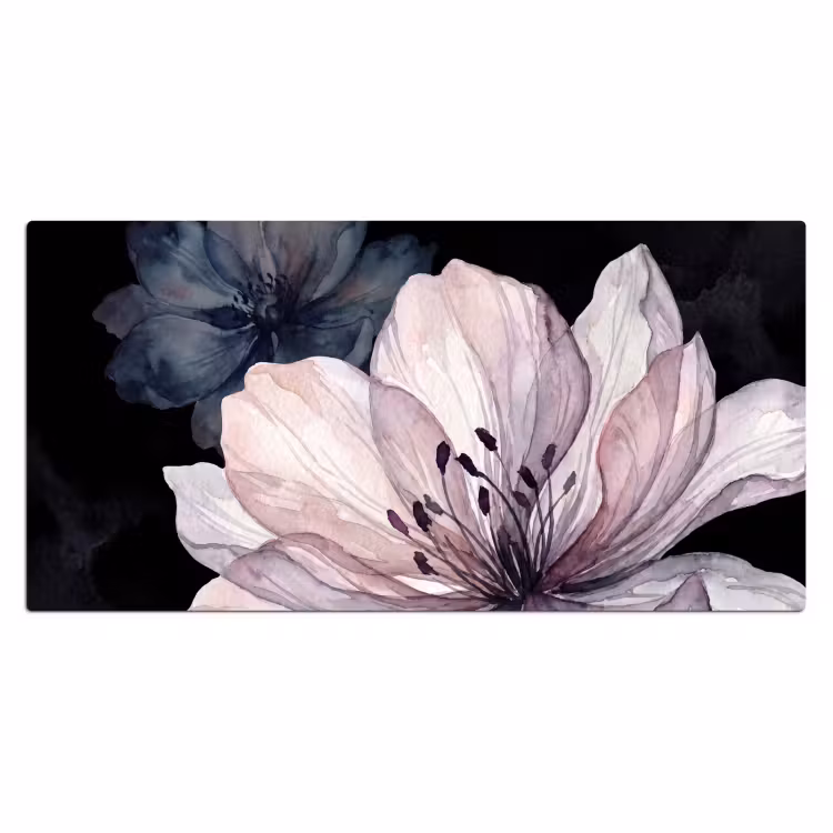 Bureau onderlegger - Bloemen - Aquarel - Modern - Roze - Donker — 2