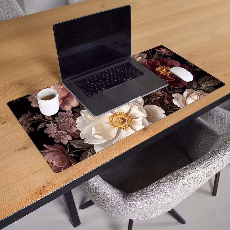 Bureau onderlegger - Bloemen - Boeket - Klassiek - Donker - Rood — 3