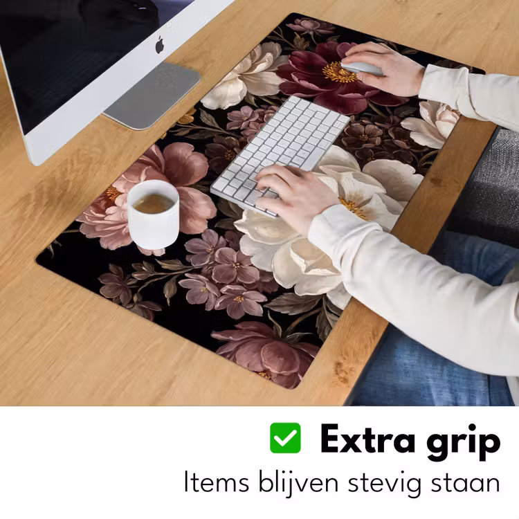 Bureau onderlegger - Bloemen - Boeket - Klassiek - Donker - Rood — 6