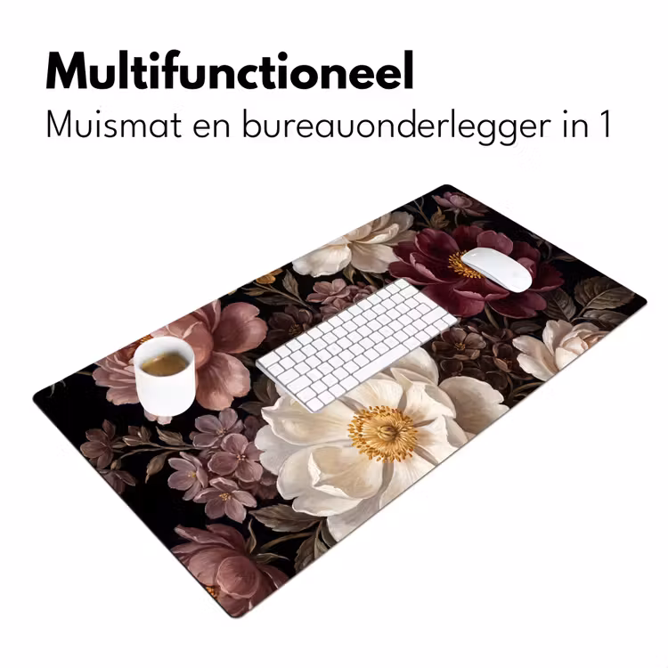 Bureau onderlegger - Bloemen - Boeket - Klassiek - Donker - Rood — 7