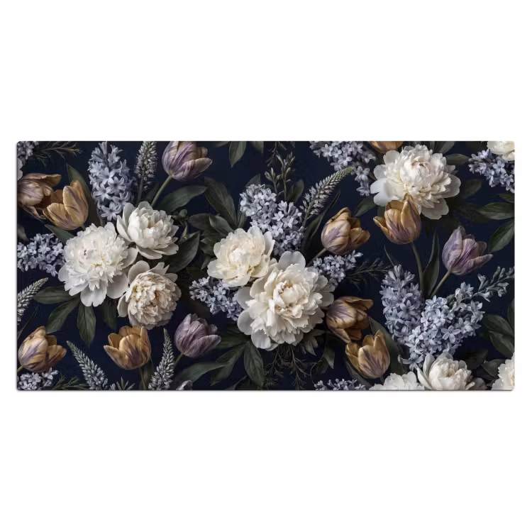Bureau onderlegger - Bloemen - Donker - Elegant - Natuur - Wit — 2