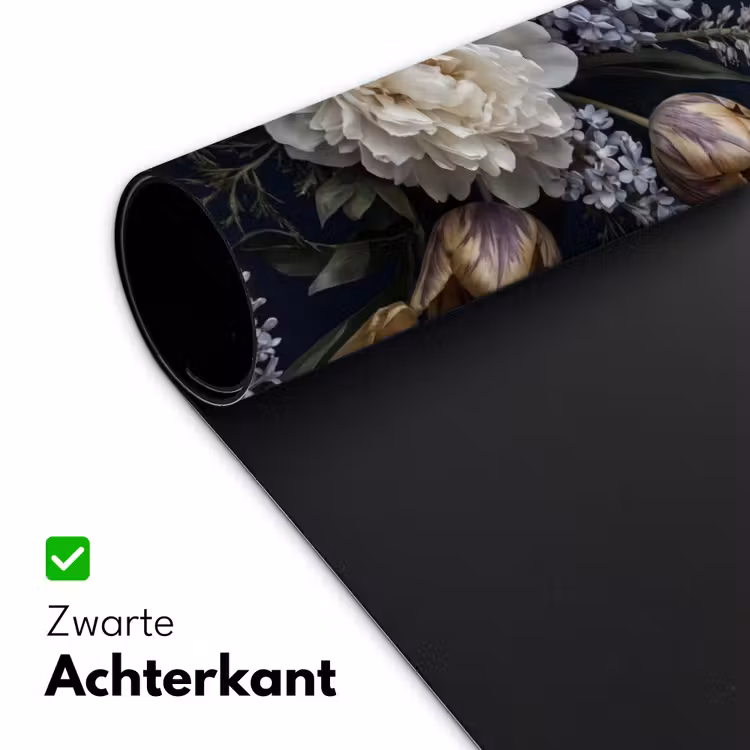 Bureau onderlegger - Bloemen - Donker - Elegant - Natuur - Wit — 5