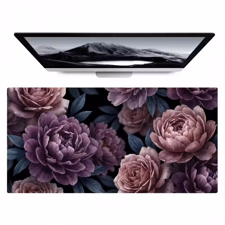 Bureau onderlegger - Bloemen - Patroon - Donker - Botanisch - Paars — 1