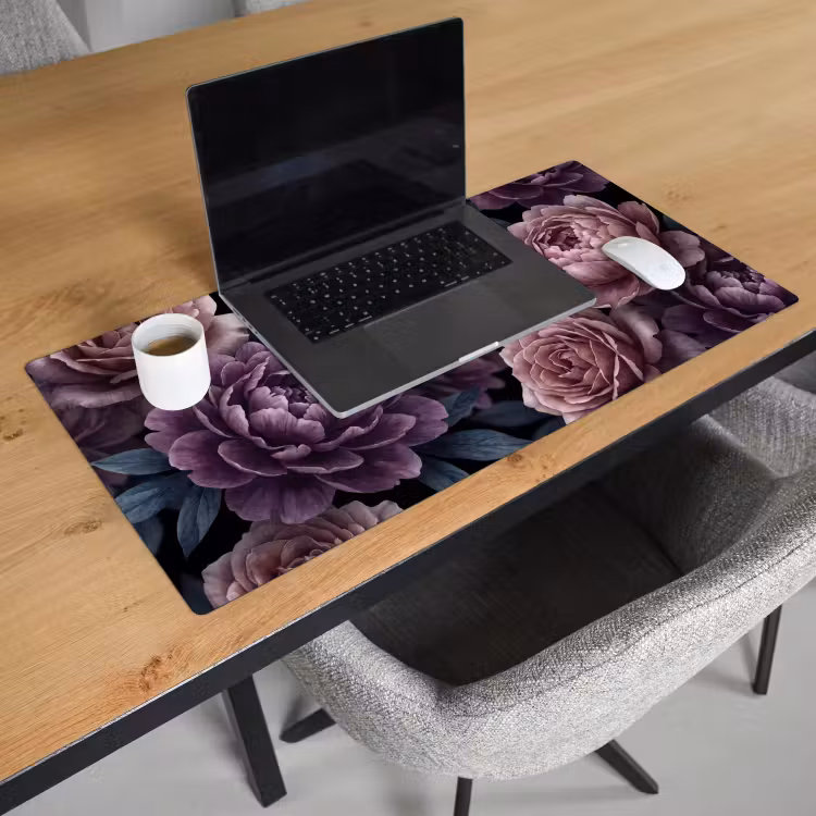 Bureau onderlegger - Bloemen - Patroon - Donker - Botanisch - Paars — 3