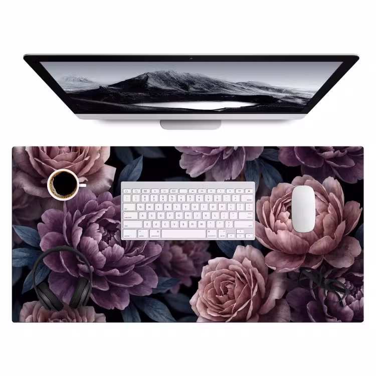Bureau onderlegger - Bloemen - Patroon - Donker - Botanisch - Paars — 4