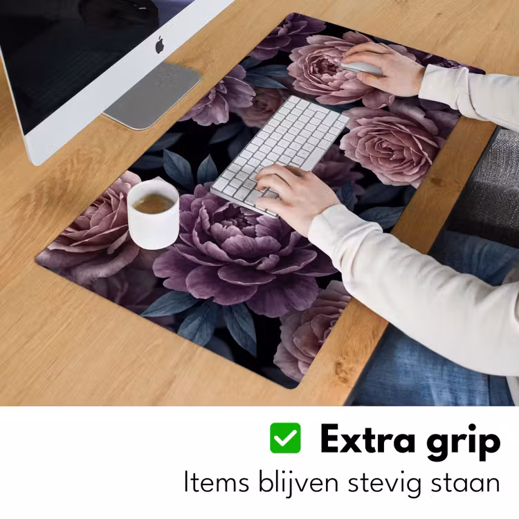 Bureau onderlegger - Bloemen - Patroon - Donker - Botanisch - Paars — 6