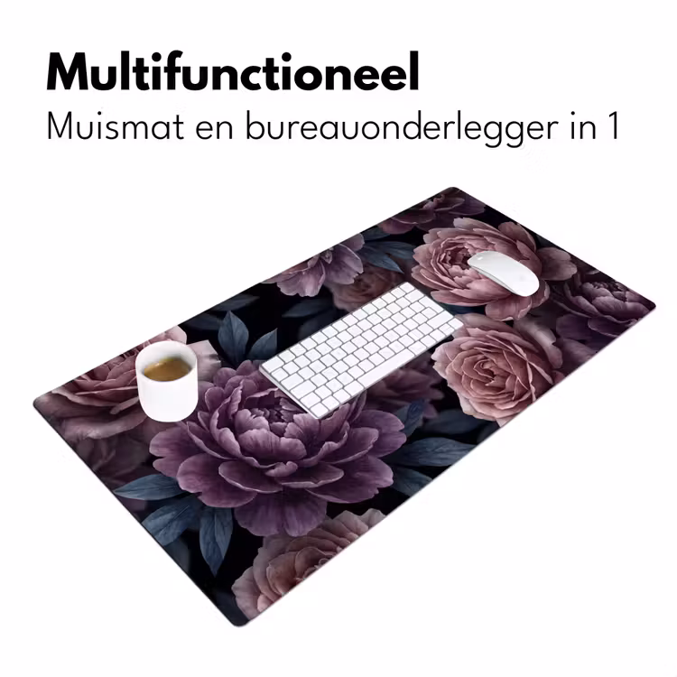Bureau onderlegger - Bloemen - Patroon - Donker - Botanisch - Paars — 7