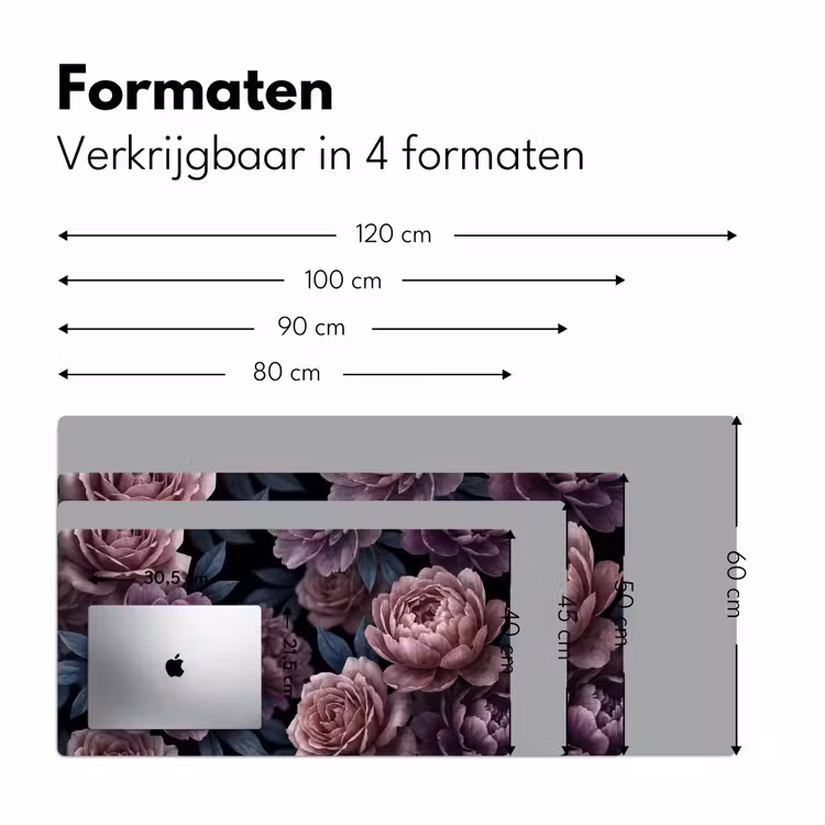 Bureau onderlegger - Bloemen - Patroon - Donker - Botanisch - Paars — 8
