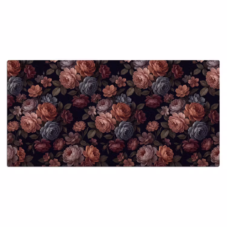Bureau onderlegger - Bloemen - Patroon - Vintage - Donker - Roze — 2
