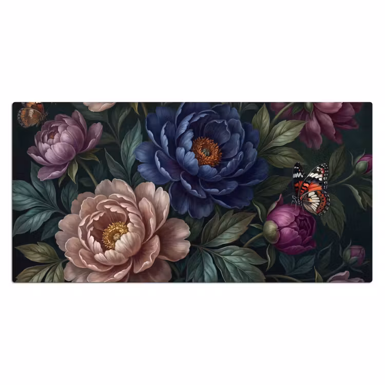Bureau onderlegger - Bloemen - Vlinder - Natuur - Modern - Paars — 2