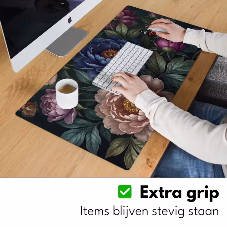 Bureau onderlegger - Bloemen - Vlinder - Natuur - Modern - Paars — 6