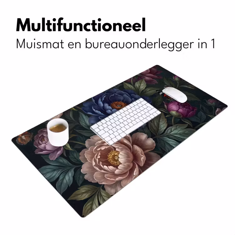 Bureau onderlegger - Bloemen - Vlinder - Natuur - Modern - Paars — 7