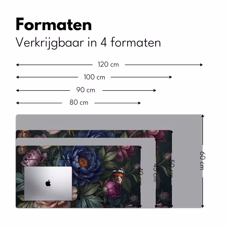 Bureau onderlegger - Bloemen - Vlinder - Natuur - Modern - Paars — 8