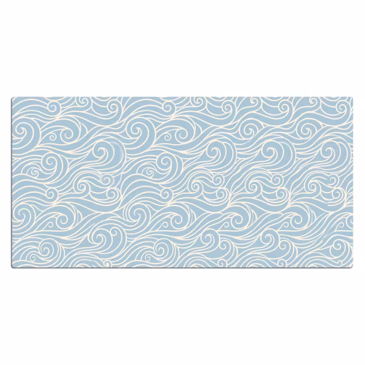 Bureau onderlegger - Golf - Abstract - Natuur - Modern - Blauw — 2