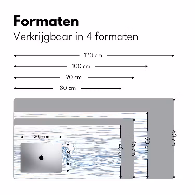 Bureau onderlegger - Golf - Brekende - Natuur - Minimalistisch - Blauw — 8