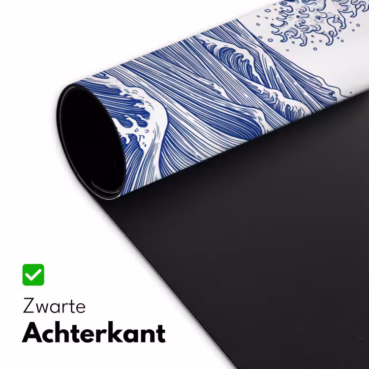 Bureau onderlegger - Golf - Japans - Zee - Illustratie - Blauw — 5