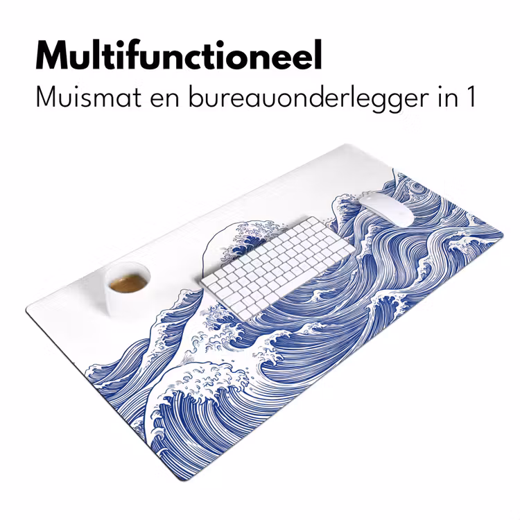 Bureau onderlegger - Golf - Japans - Zee - Illustratie - Blauw — 7