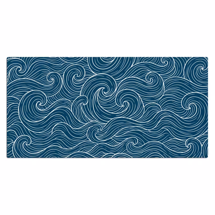 Bureau onderlegger - Golven - Spiraal - Water - Abstract - Blauw — 2