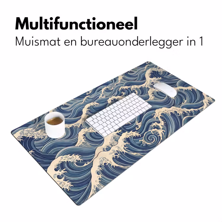 Bureau onderlegger - Golven - Zee - Natuur - Abstract - Blauw — 7