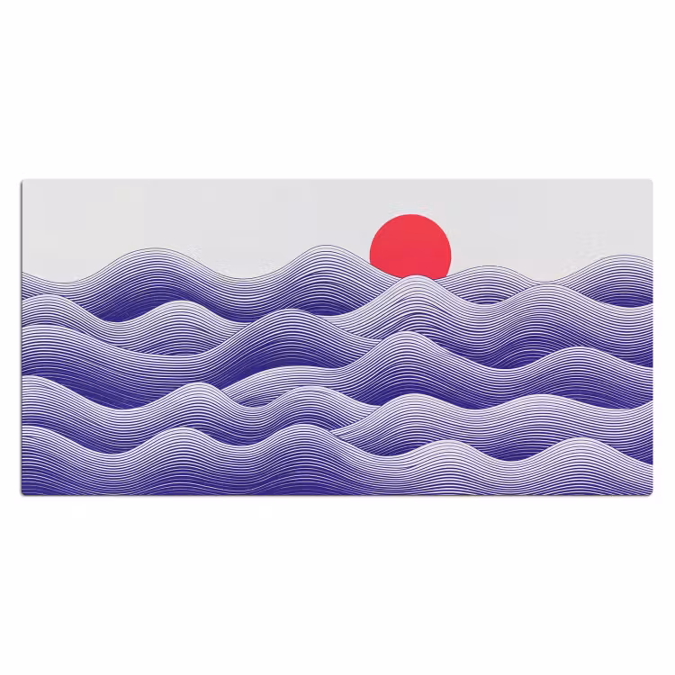 Bureau onderlegger - Golven - Zon - Natuur - Abstract - Rood — 2