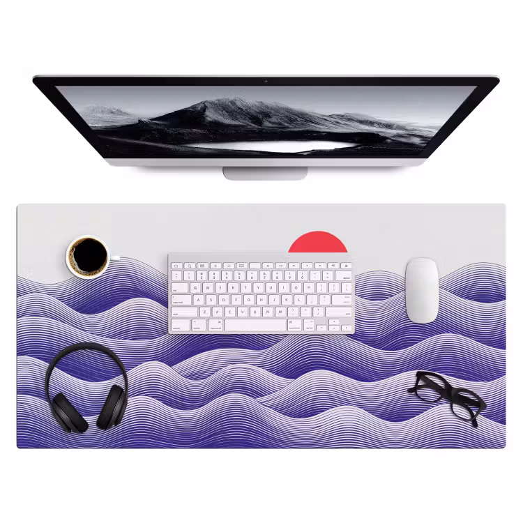 Bureau onderlegger - Golven - Zon - Natuur - Abstract - Rood — 4