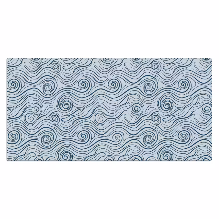 Bureau onderlegger - Patroon - Golven - Abstract - Modern - Blauw — 2