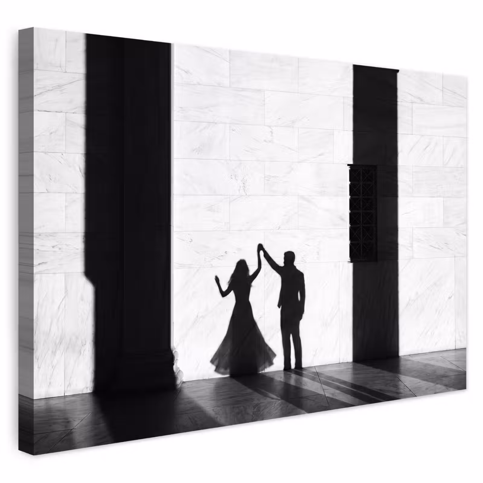 Buiten canvas - Mensen - Schaduw - Dans - Zwart-wit - Liefde — 1