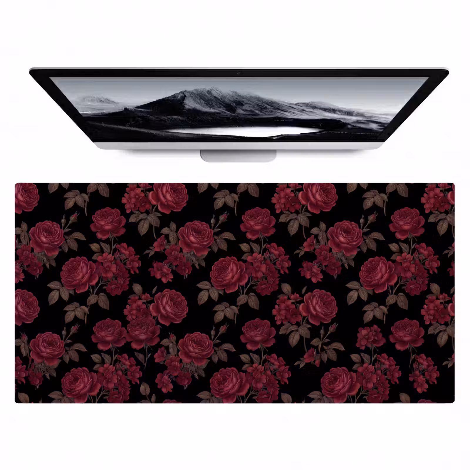 Bureau onderlegger - Bloemen - Roos - Patroon - Klassiek - Rood — 1
