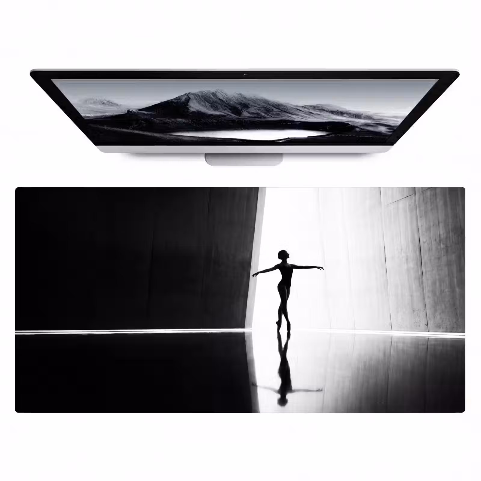Bureau onderlegger - Danser - Silhouette - Kunst - Modern - Zwart-wit — 1