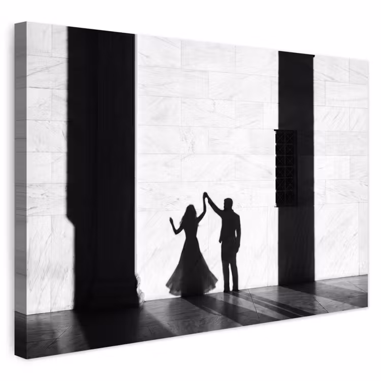 Buiten canvas - Mensen - Schaduw - Dans - Zwart-wit - Liefde — 1