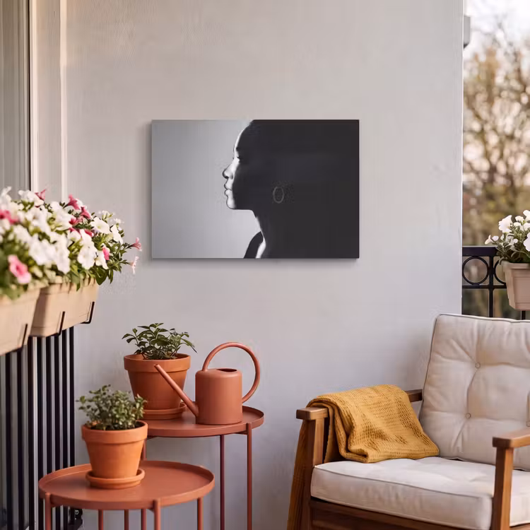 Buiten canvas - Vrouw - Profiel - Mensen - Zwart-wit — 4