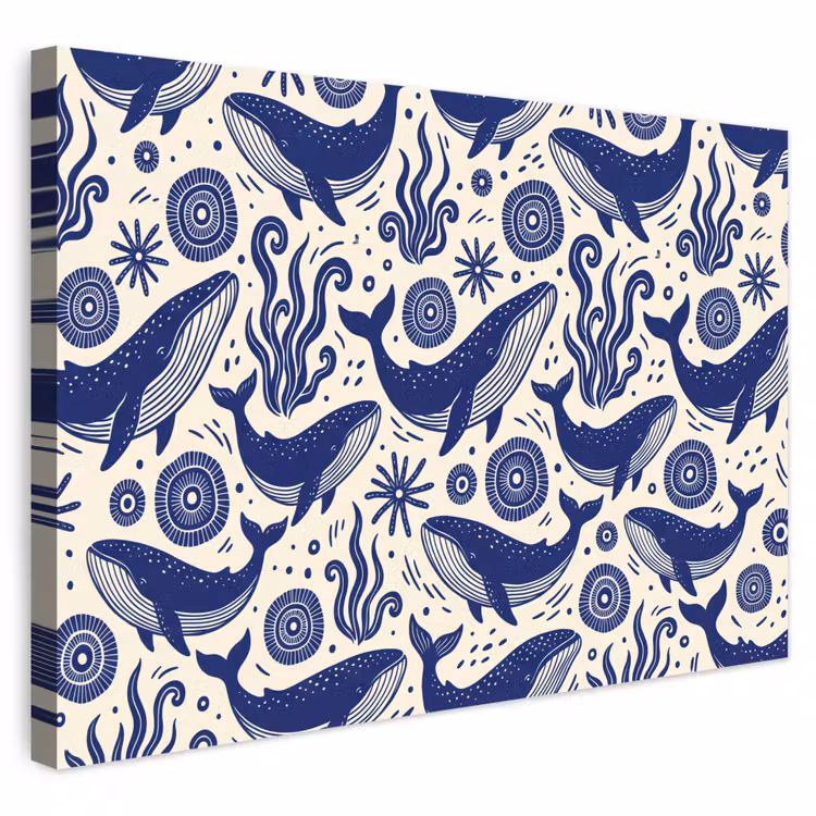 Buiten canvas - Walvis - Onderwater - Dieren - Abstract - Blauw — 1