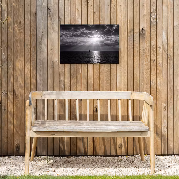 Buiten canvas - Water - Boot - Lucht - Natuur - Zwart-wit — 3
