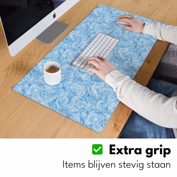 Bureau onderlegger - Blauw - Wit - Spiraal - Golven - Lijnen — 6
