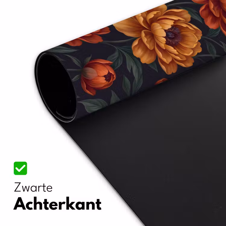 Bureau onderlegger - Bloemen - Bladeren - Natuur - Modern - Oranje — 5
